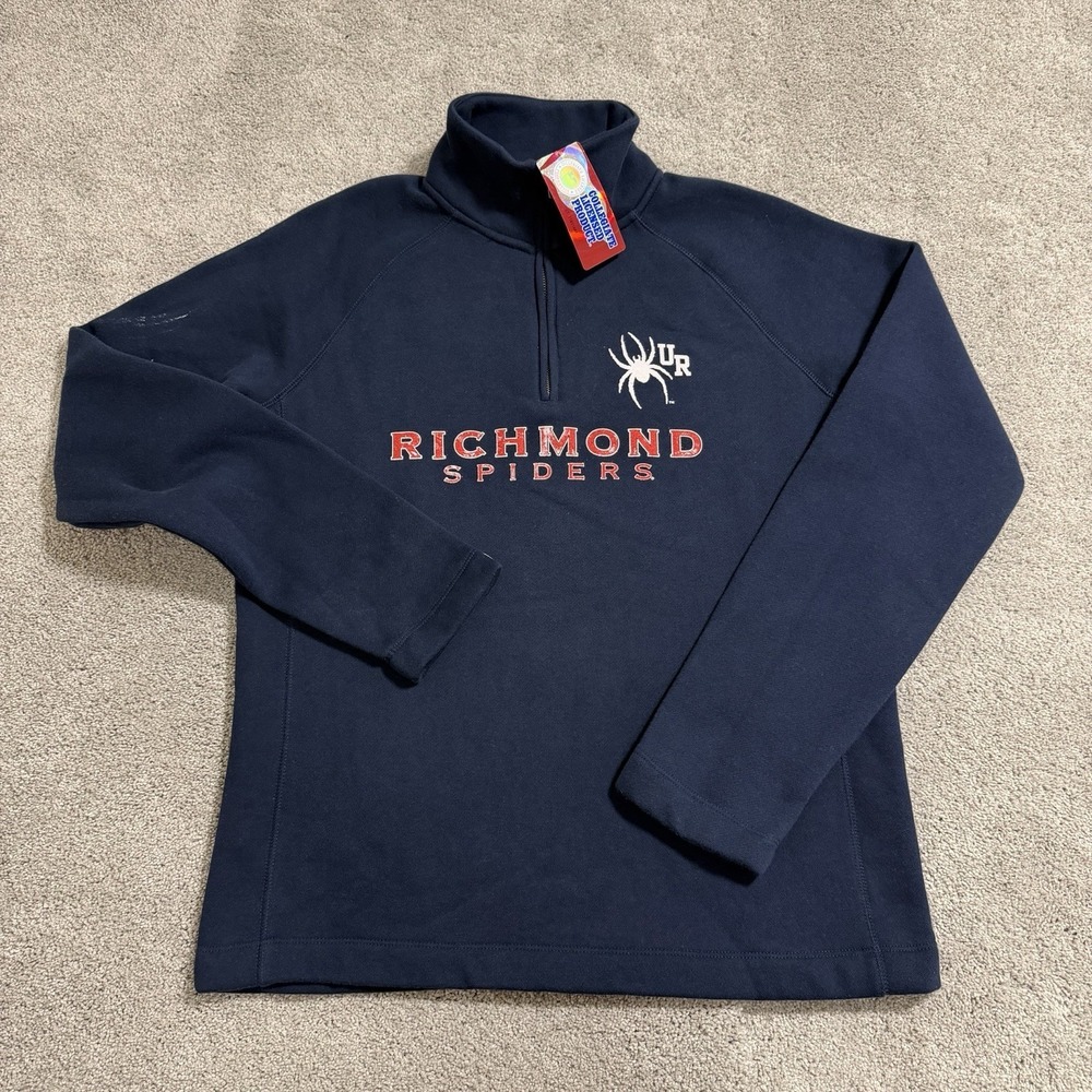 Vintage Richmond Spiders‎ Sweatshirt Mens XL Navy Blue 1/4 Zip Pullover JanSport